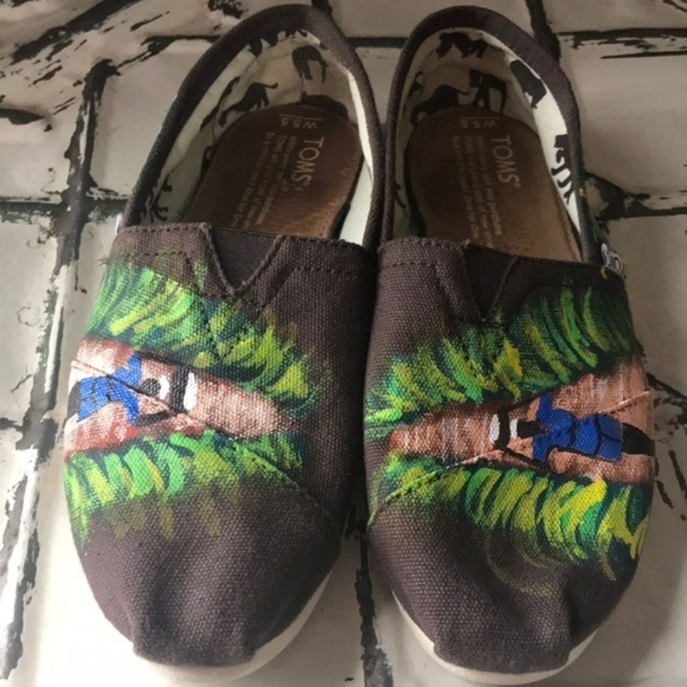 Hand painted Tom’s size 5.5